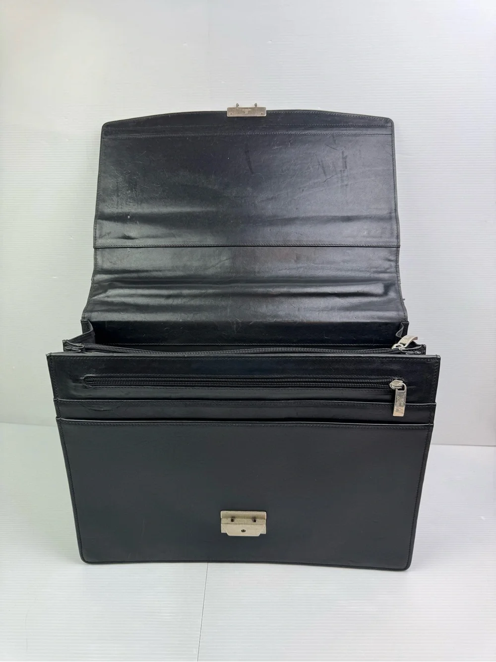 VTG Bambas Hand Painted Leather Briefcase Joan Miro Hirondelle Amour Italy W/Key